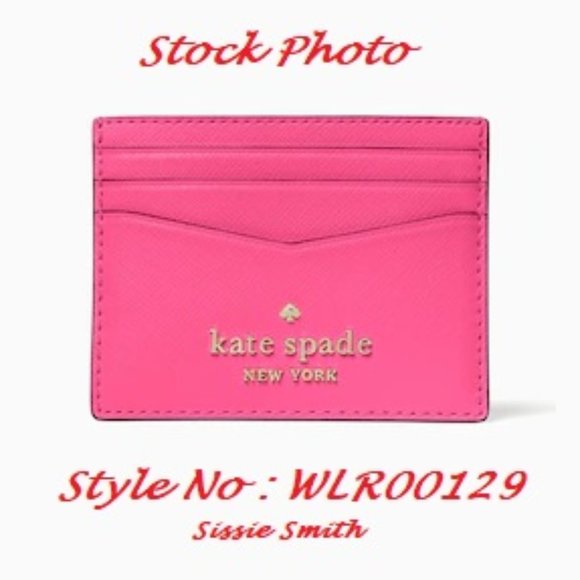 ♠️ Kate Spade ♠️ Deep Hibiscus Staci Small Slim Card Holder - Picture 5 of 8